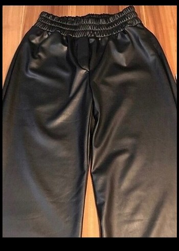 Deri yüksek bel pantolon - Görsel 2