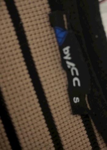 Kahverengi Çizgili Kısa Kollu Kadın Tişört - Görsel 2