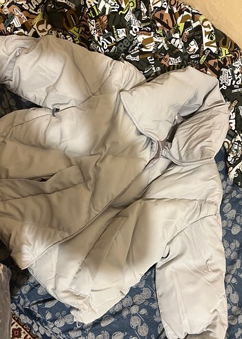 Gri Kadın kışlık mont m beden - Görsel 5