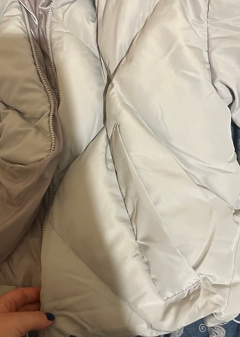 Gri Kadın kışlık mont m beden - Görsel 4