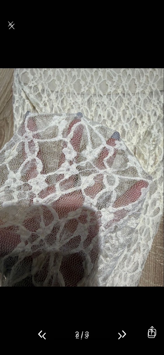 Krem astarlı dantel etek - Görsel 2