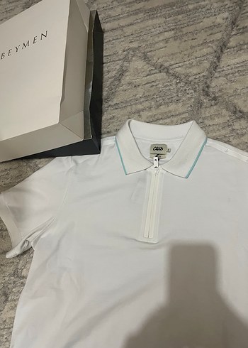 xs Beden Erkek Beyaz Kısa Kollu Polo Tişört