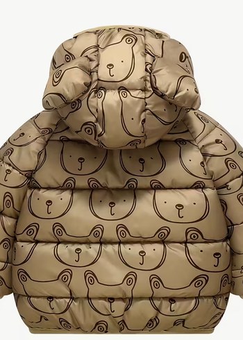 Kahverengi Kapüşonlu Erkek Çocuk Mont - Görsel 3