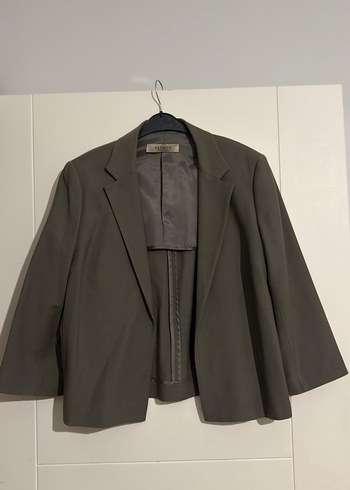 Gri Kadın Keten Kumaşlı Blazer Ceket - Görsel 2