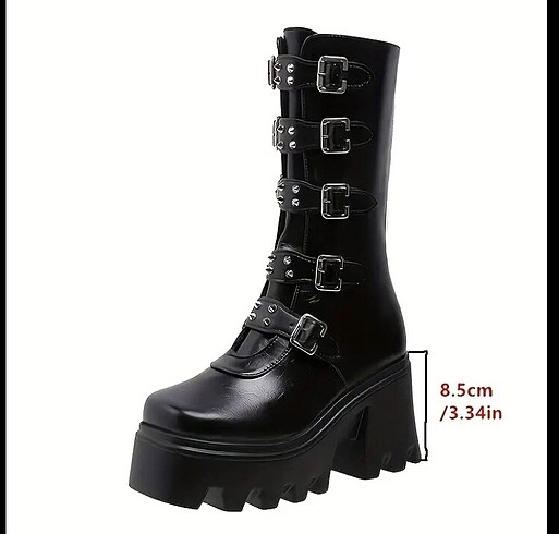 39 Beden siyah Renk Goth gotik punk çivili çizme