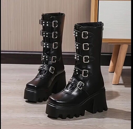 Goth gotik punk çivili çizme