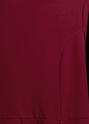 Bordo Uzun Kollu Piliseli Uzun Elbise - Görsel 2