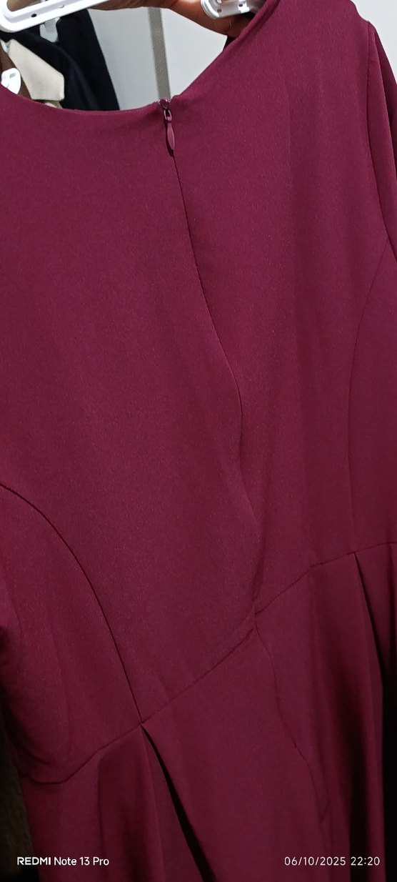 Bordo Uzun Kollu Piliseli Uzun Elbise - Görsel 4