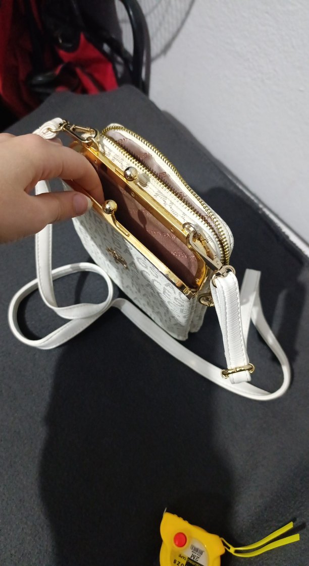 Beyaz Baskılı Kadın Çapraz Çanta - Görsel 3