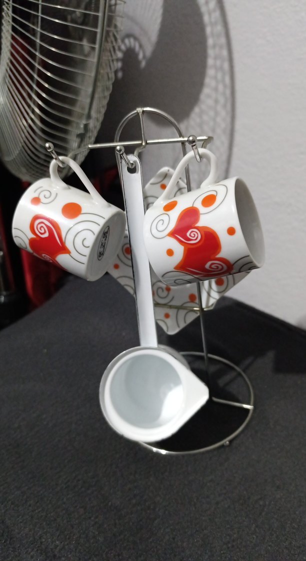 Renkli Desenli Beyaz 4'lü Fincan Takımı - Görsel 2