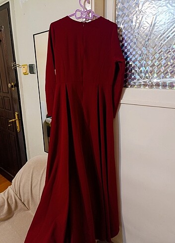 38 Beden bordo Renk Uzun elbise