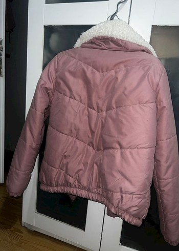 Pembe Peluş Detaylı Kadın Mont - Görsel 2