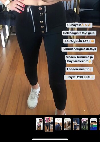 Zara Düğmeli tayt