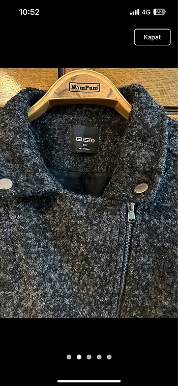 xl Beden gri Renk Kısa kaşe kaban-gusto