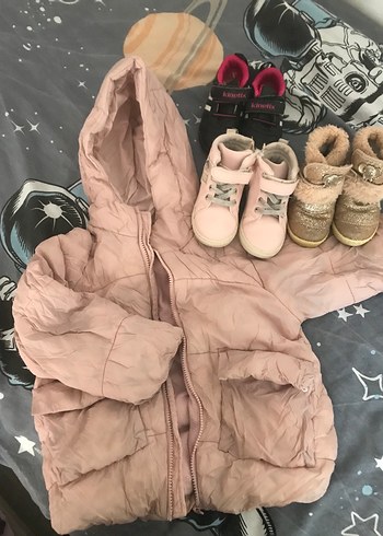  Beden Renk Pembe Kapüşonlu Kadın Mont