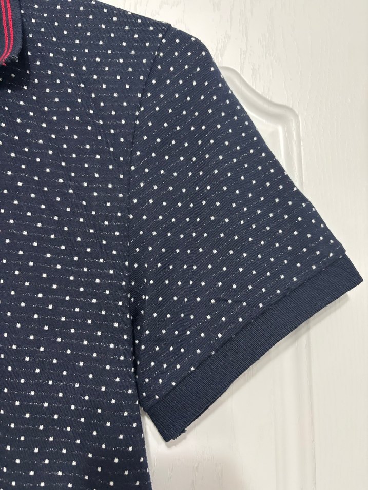 Düğmeli Kısa Kollu Desenli Polo Tişört - Görsel 3