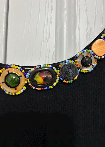 Siyah Uzun Kolsuz Elbise - Görsel 5