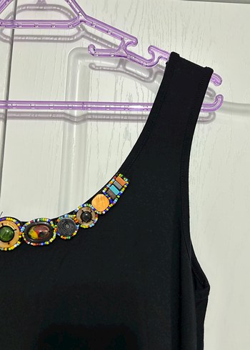 Siyah Uzun Kolsuz Elbise - Görsel 3