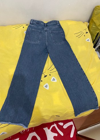 l Beden lacivert Renk kot Bol Kesim Midi Denim Kadın Jean