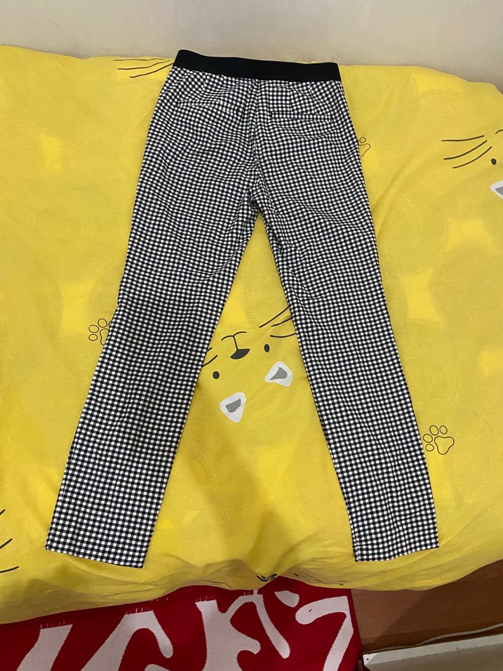 Kadın Ekoseli Regular Fit Kumaş Pantolon - Görsel 2