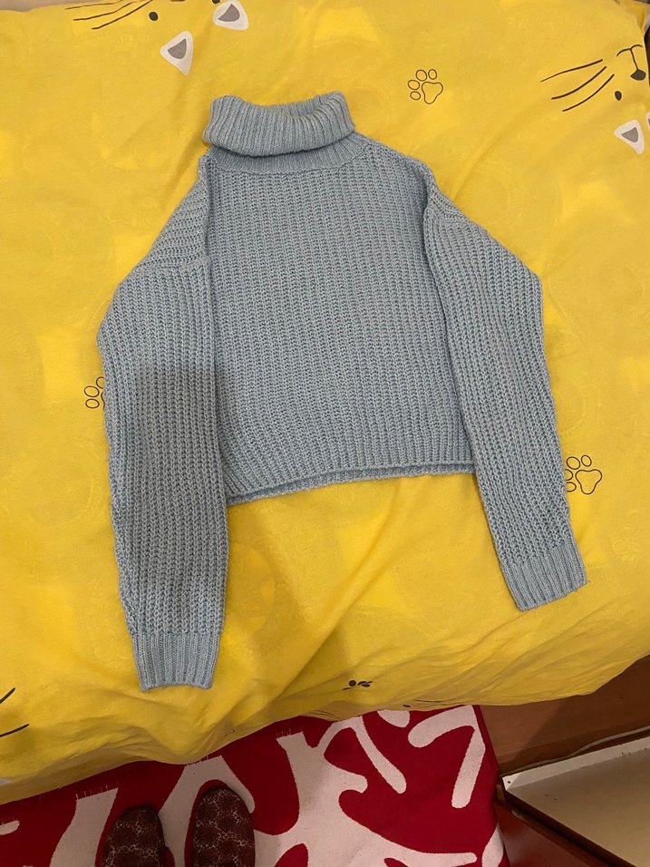 Bebek mavisi Balıkçı Yaka Kadın Kazak - Görsel 3