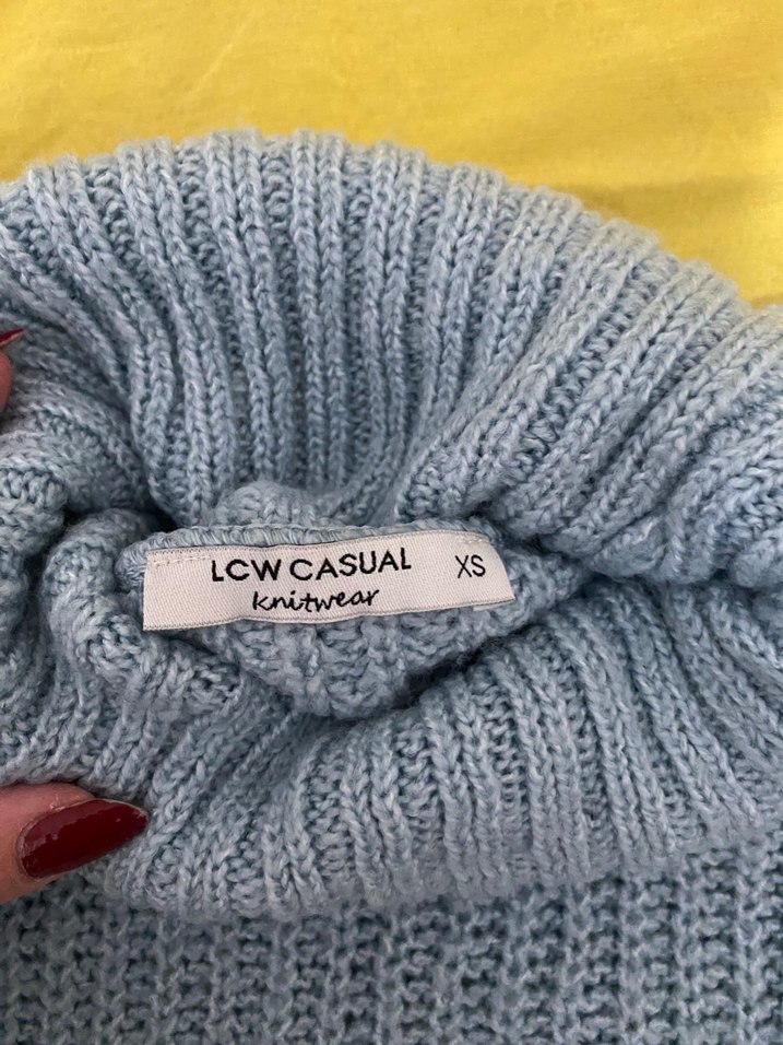 Bebek mavisi Balıkçı Yaka Kadın Kazak - Görsel 4