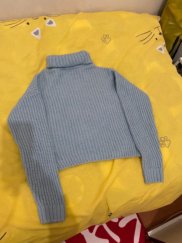 Bebek mavisi Balıkçı Yaka Kadın Kazak - Görsel 2