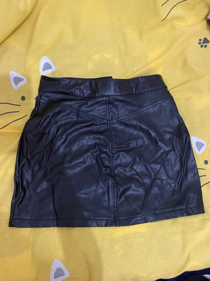 Siyah Deri Kemerli Mini Etek - Görsel 2