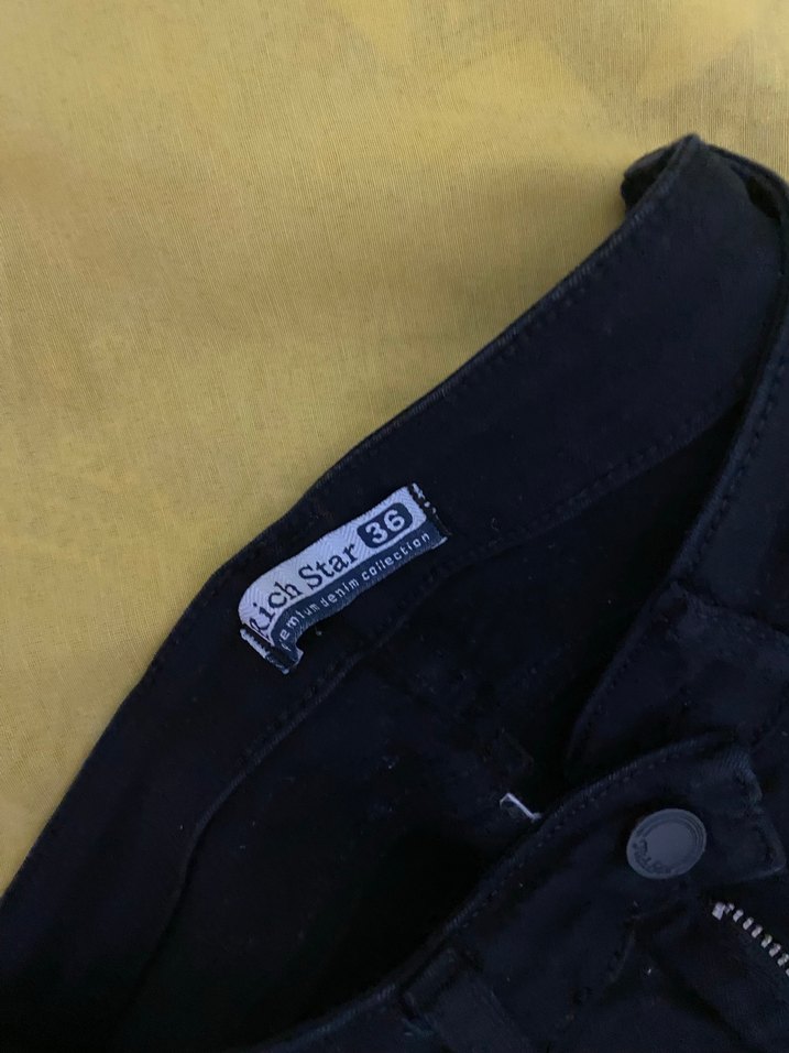 Kadın Siyah Denim  Regular Fit Pantolon - Görsel 4