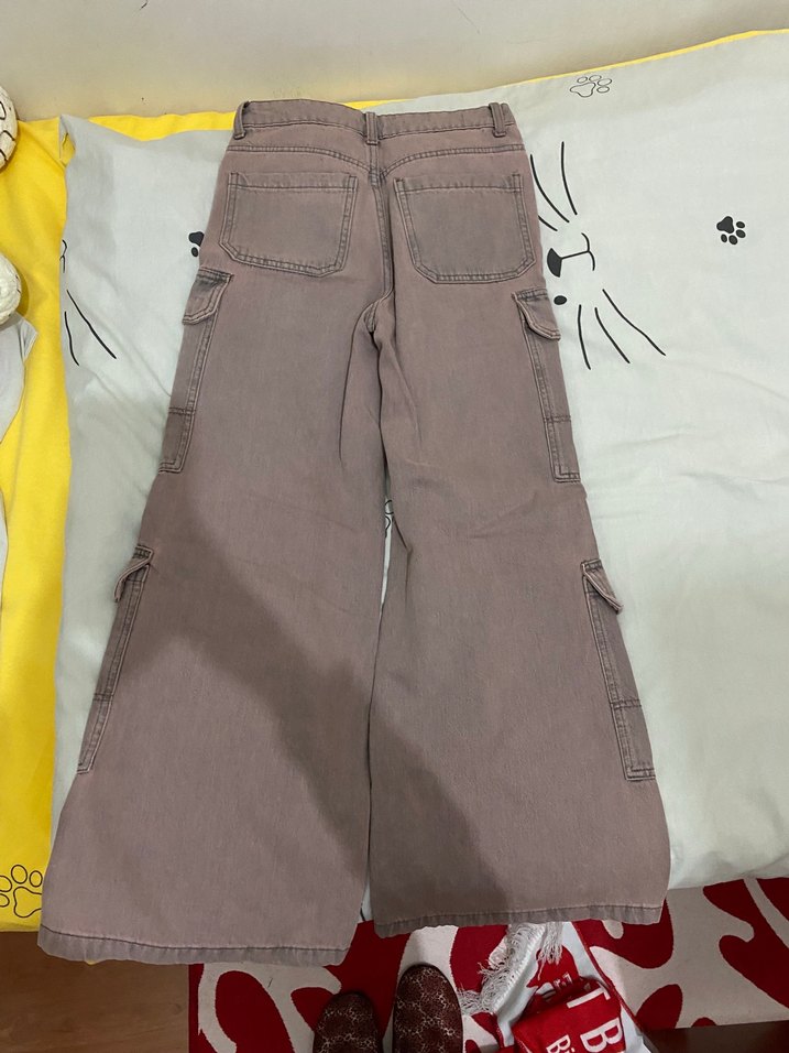 Kemerli Bol Kesim Midi Kadın Kot Pantolon - Görsel 4