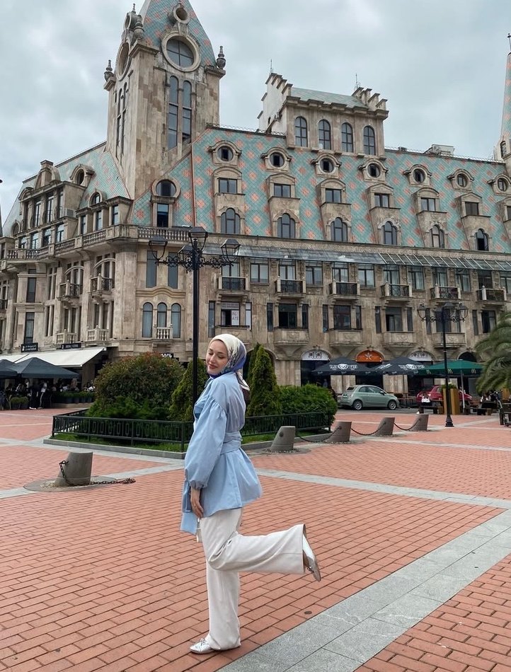 Ahel Tasarım Mavi Bağlamalı Gömlek - Görsel 2