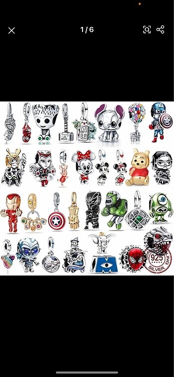 Beden çeşitli Renk Pandora charm