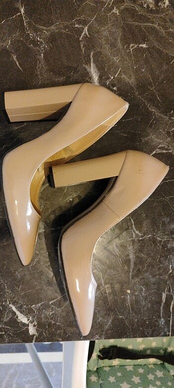 38 Beden Kalın topuk stiletto 