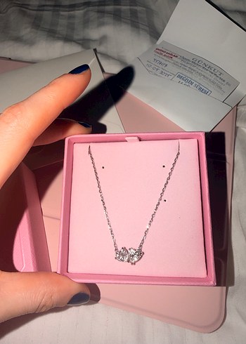 Swarovski iki kalp kolye - Görsel 2