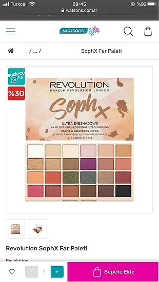 Revolution Sophx palet