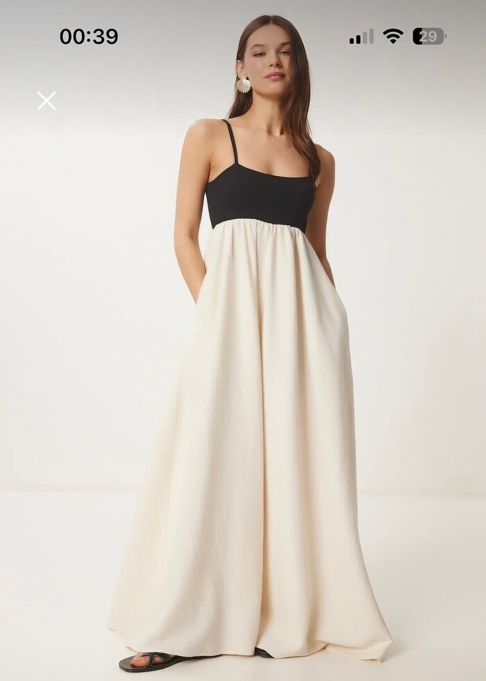 Keten doku iki renk elbise - Görsel 2