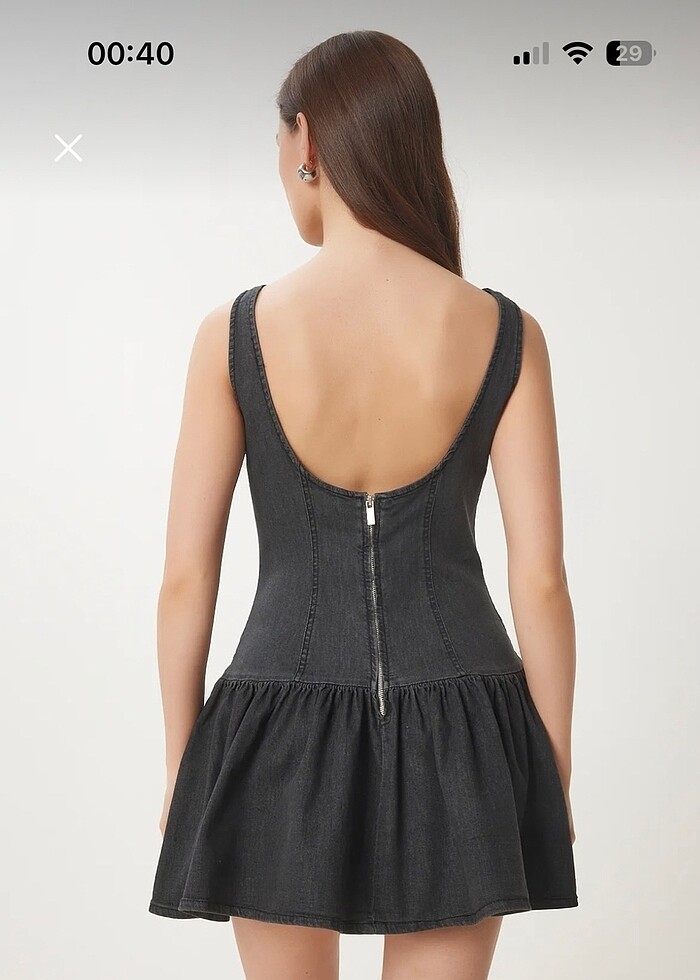 Mini model kot elbise gri - Görsel 4