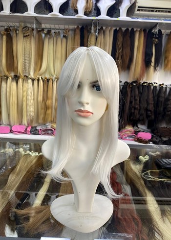 Şeffaf Beyaz Kadın Saç tepelik sentetik - Görsel 3