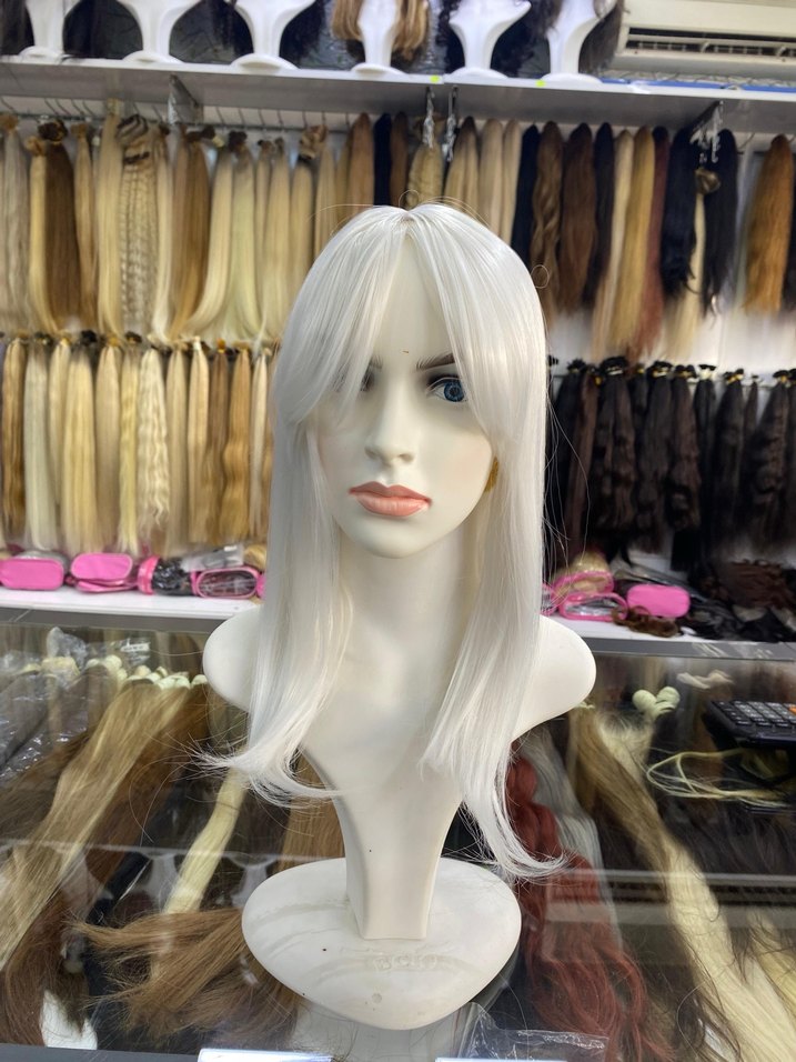 Şeffaf Beyaz Kadın Saç tepelik sentetik - Görsel 3