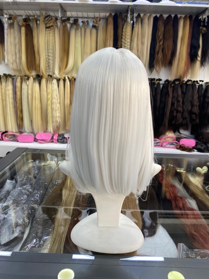 Şeffaf Beyaz Kadın Saç tepelik sentetik - Görsel 2