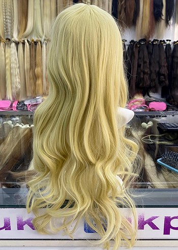 Bej Dalgalı Sentetik Peruk - Görsel 7