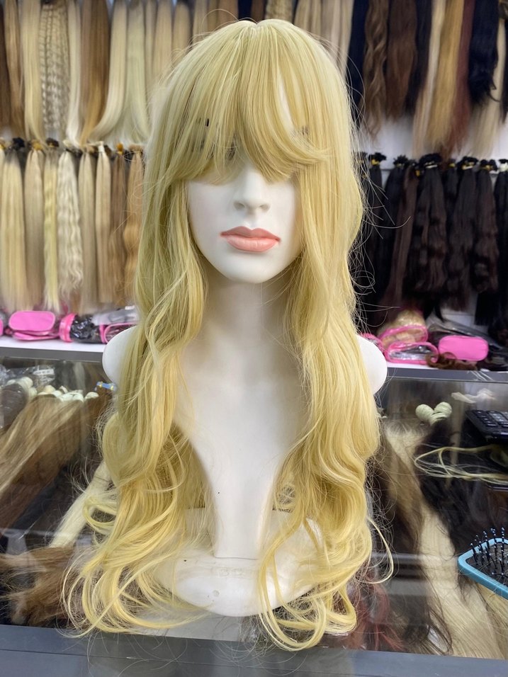 Bej Dalgalı Sentetik Peruk - Görsel 5