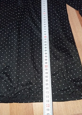 Siyah Puantiyeli Düğmeli Bluz - Görsel 4