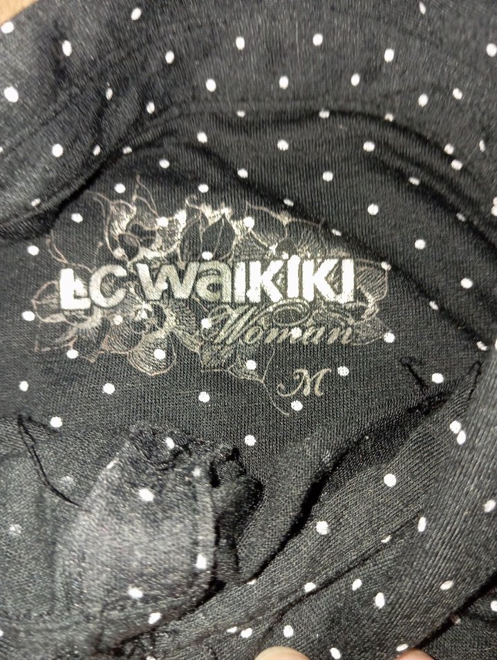 Siyah Puantiyeli Düğmeli Bluz - Görsel 3