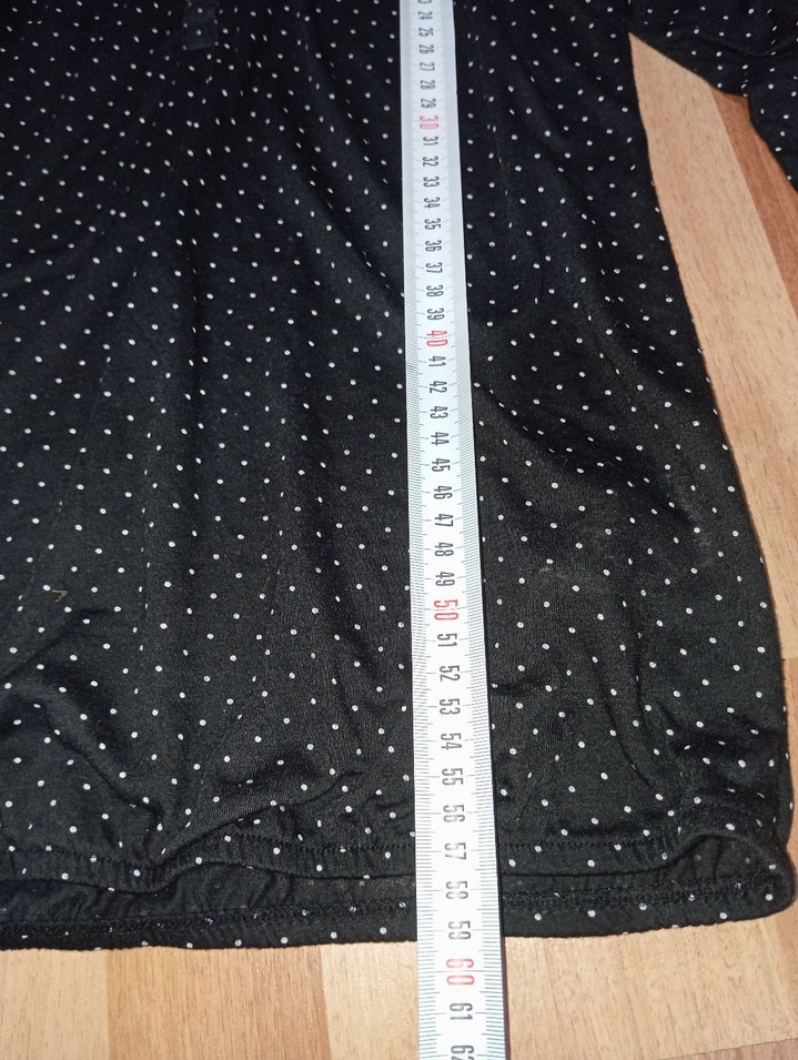 Siyah Puantiyeli Düğmeli Bluz - Görsel 4