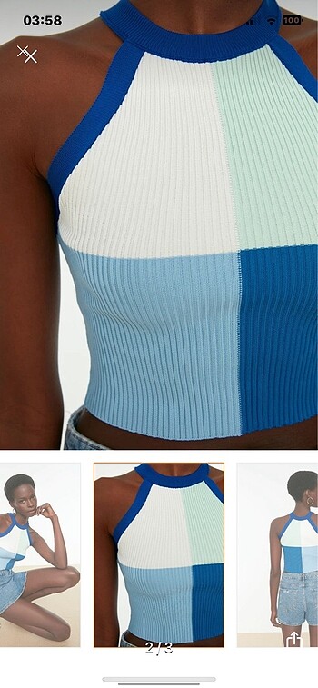 Trendyol & Milla Crop Triko Bluz