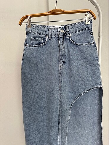 34 Beden Zara model Mavi kot etek uzun
