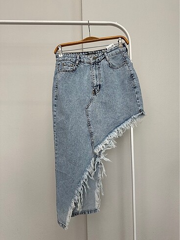 Zara Zara model Mavi kot etek uzun