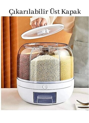 360.derece dönen pratik şık erzak kabı  - Görsel 5