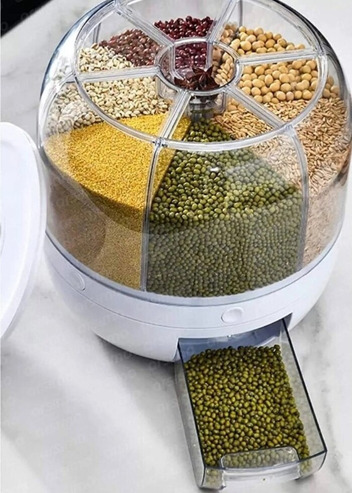 360.derece dönen pratik şık erzak kabı  - Görsel 2